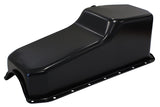 Steel Stock Oil Pan SBC Black Lh/Side Dipstick Rear Sump AF82-9005BLK - Aeroflow