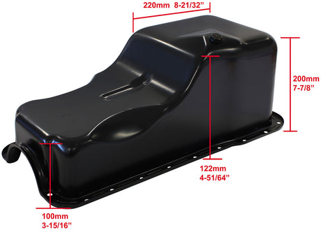 Stock Oil Pan Ford 289-302W Front Sump Black AF82-9078BLK - Aeroflow