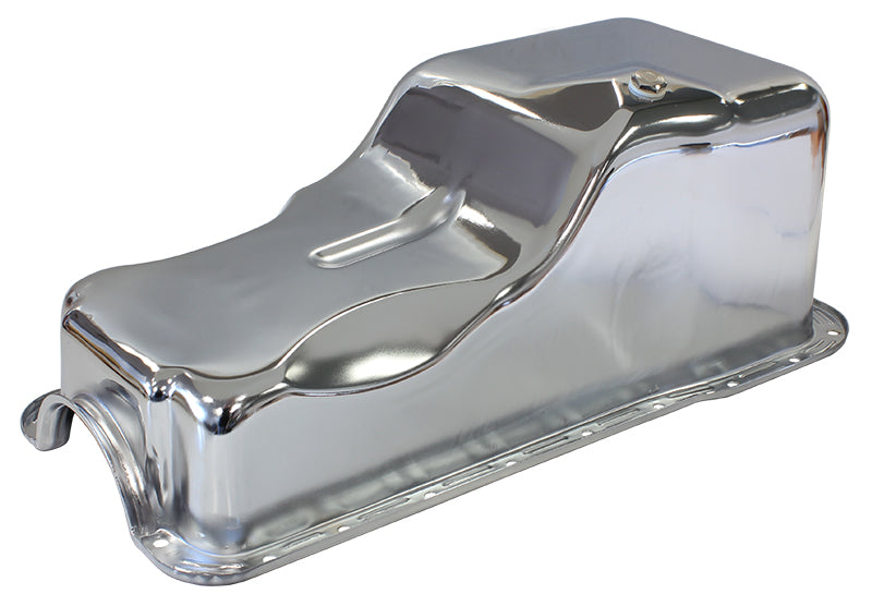 Stock Oil Pan Ford 289-302W Front Sump Chrome AF82-9078C - Aeroflow