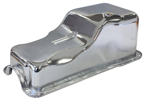Stock Oil Pan Ford 289-302W Front Sump Chrome AF82-9078C - Aeroflow