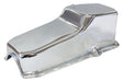Steel Stock Oil Pan SBC Chrome Rh/Side Dipstick Rear Sump AF82-9092C - Aeroflow