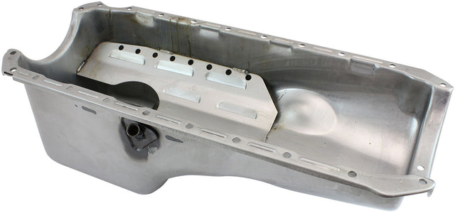 Steel Stock Oil Pan BBC Raw Rh/Side Dipstick Rear Sump AF82-9294 - Aeroflow