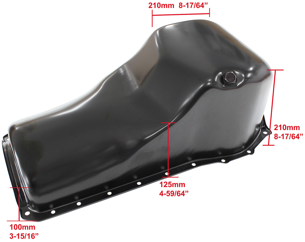 Stock Oil Pan Ford 351C Front Sump Black AF82-9310BLK - Aeroflow