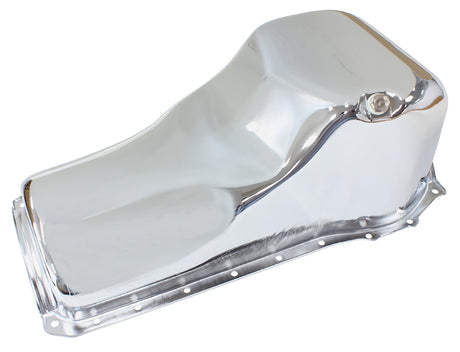 Stock Oil Pan Ford 351C Front Sump Chrome AF82-9310C - Aeroflow