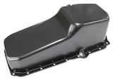 Stock Oil Pan SBC Late '86 On Rh/Side Dipstick Black AF82-9414BLK - Aeroflow