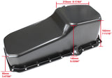 Stock Oil Pan SBC Late '86 On Rh/Side Dipstick Black AF82-9414BLK - Aeroflow