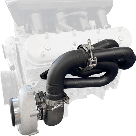 GM LS Twin Turbo Manifolds Long Runner Pair Forward V-Ban AF8200-2005 - Aeroflow