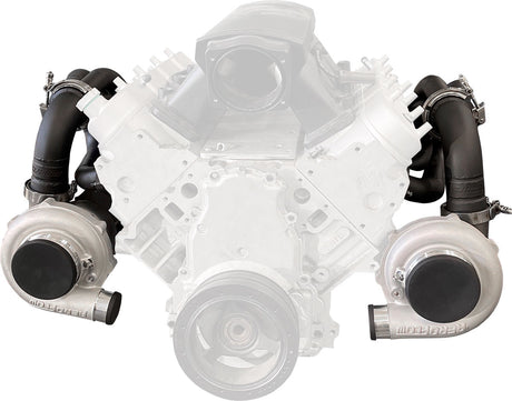 GM LS Twin Turbo Manifolds Long Runner Pair Forward V-Ban AF8200-2005 - Aeroflow
