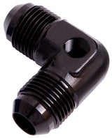 90 Deg Union -6AN With 1/8" Port Black AF821-06PBLK - Aeroflow