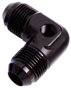 90 Deg Union -8AN With 1/8" Port Black AF821-08PBLK - Aeroflow