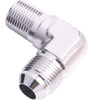 Male 90 Deg 1/2" NPT To -12AN Silver Male NPT To AN 90 Deg AF822-12-08S - Aeroflow
