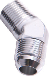 Male 45 Deg 3/4" NPT To -12AN Silver Male NPT To AN 45 Deg AF823-12S - Aeroflow