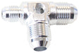 Male Flare Tee -8AN x 2 90 Deg And 1 x -6AN 1/8 Port 2 Sides AF824-06-08S - Aeroflow