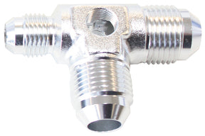 Male Flare Tee -8AN x 2 90 Deg And 1 x -6AN 1/8 Port 2 Sides AF824-06-08S - Aeroflow