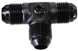 Male Flare Tee -6AN With 1/8" Port Black All Sides Male AN AF824-06PBLK - Aeroflow