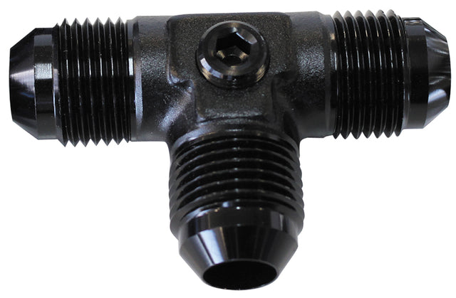 Male Flare Tee -6AN With 1/8" Port Black All Sides Male AN AF824-06PBLK - Aeroflow