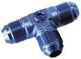 Male Flare Tee -8AN With 1/8" Port Blue All Sides Male AN AF824-08P - Aeroflow