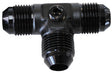 Male Flare Tee -8AN With 1/8" Port Black All Sides Male AN AF824-08PBLK - Aeroflow