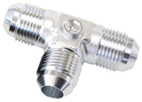 Male Flare Tee -8AN With 1/8" Port Silver All Sides Male AN AF824-08PS - Aeroflow