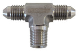 Tee -3AN With 1/8" NPT On Sidestainless Steel AF825-03SS - Aeroflow