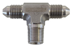 Tee -3AN With 1/8" NPT On Sidestainless Steel AF825-03SS - Aeroflow