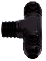 Tee -4AN With 1/8" NPT On Side Black AN Tee With NPT On Side AF825-04BLK - Aeroflow