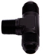 Tee -12AN With 3/4" NPT On Side Black AN Tee With NPT On Side AF825-12BLK - Aeroflow