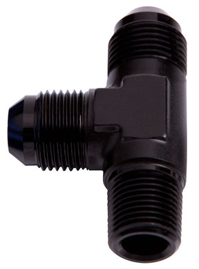 Tee -4AN With 1/8" NPT On Run Black AN Tee With NPT On Run AF826-04BLK - Aeroflow
