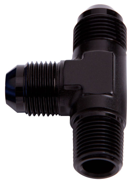 Tee -12AN With 3/4" NPT On Run Black AN Tee With NPT On Run AF826-12BLK - Aeroflow
