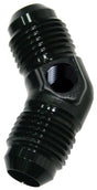 Male -6 45 Deg Union With 1/8" Port Black AF827-06PBLK - Aeroflow