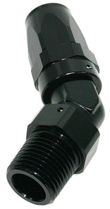 Male 3/8 NPT 45 Deg To -8 Hose Black AF828-08-06BLK - Aeroflow
