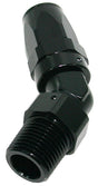 Male 1/2 NPT 45 Deg To -10 Hose Black AF828-10-08BLK - Aeroflow