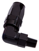 Male 3/4" NPT 90 Deg To -16AN Black Full Swivel Cutter AF829-16-12BLK - Aeroflow