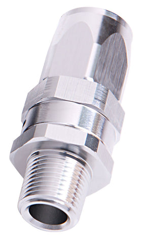 Male 1/4" NPT Straight To -6AN Silver Full Swivel Straight AF830-06-04S - Aeroflow