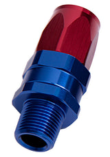 Male 3/8" NPT Straight To -6AN Blue Full Swivel Straight AF830-06-06 - Aeroflow