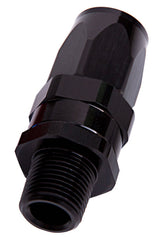 Male 1/2" NPT Straight To -8AN Black Full Swivel Straight AF830-08-08BLK - Aeroflow