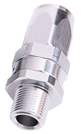 Male 1/2" NPT Straight To -8AN Silver Full Swivel Straight AF830-08-08S - Aeroflow