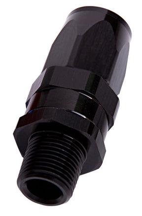 Male 3/8" NPT Straight To -10 Black Full Swivel Straight AF830-10-06BLK - Aeroflow