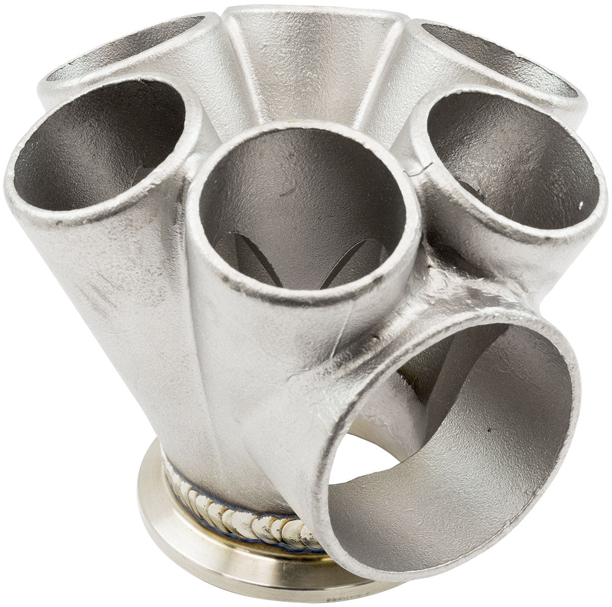 6 Into 1 Turbo Merge Collector V-Band GT30 50mm Wastegate Round AF8307-4000 - Aeroflow