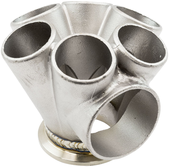 6 Into 1 Turbo Merge Collector V-Band GT30 50mm Wastegate Round AF8307-4000 - Aeroflow