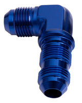 90 Deg Bulkhead -12AN Blue Bulkhead Nut Separate AF833-12 - Aeroflow
