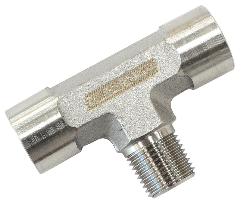 1/8" Bspt Female Tee Male Sidestainless Steel Male On Side AF835-02SS - Aeroflow
