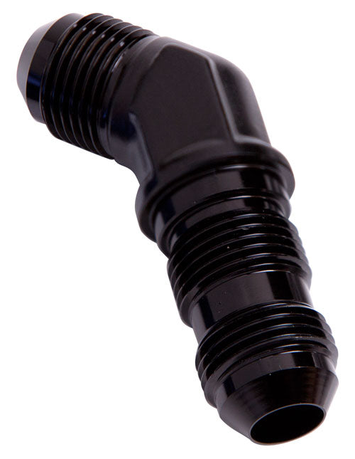 45 Deg Bulkhead -4AN Black Bulkhead Nut Separate AF837-04BLK - Aeroflow