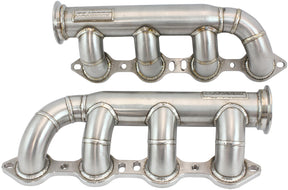 GM LS Twin S/S Turbo Manifoldspair Forward Facing V-Band AF8400-2000 - Aeroflow