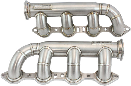 GM LS Twin S/S Turbo Manifoldspair Forward Facing V-Band AF8400-2000 - Aeroflow
