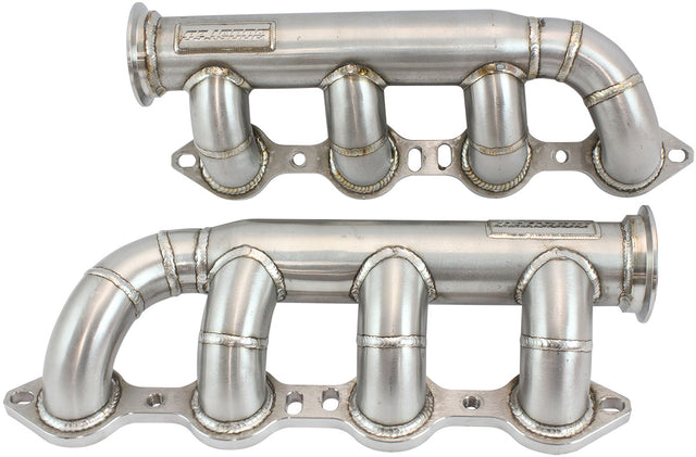 GM LS Twin S/S Turbo Manifoldspair Forward Facing V-Band AF8400-2000 - Aeroflow