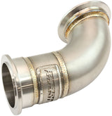 GM LS Twin Turbo Short S/S Turn Up Adapter Single V-Band Manifold AF8200-2011 AF8400-2011 - Aeroflow