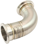 GM LS Twin Turbo Long S/S Turn Up Adapter Single V-Band Manifold AF8400-2012 - Aeroflow