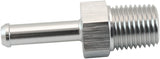 Male 1/4" NPT To 1/4" Barb Silver Straight Male To Male AF841-04-04S - Aeroflow