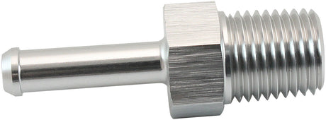 Male 1/4" NPT To 1/4" Barb Silver Straight Male To Male AF841-04-04S - Aeroflow